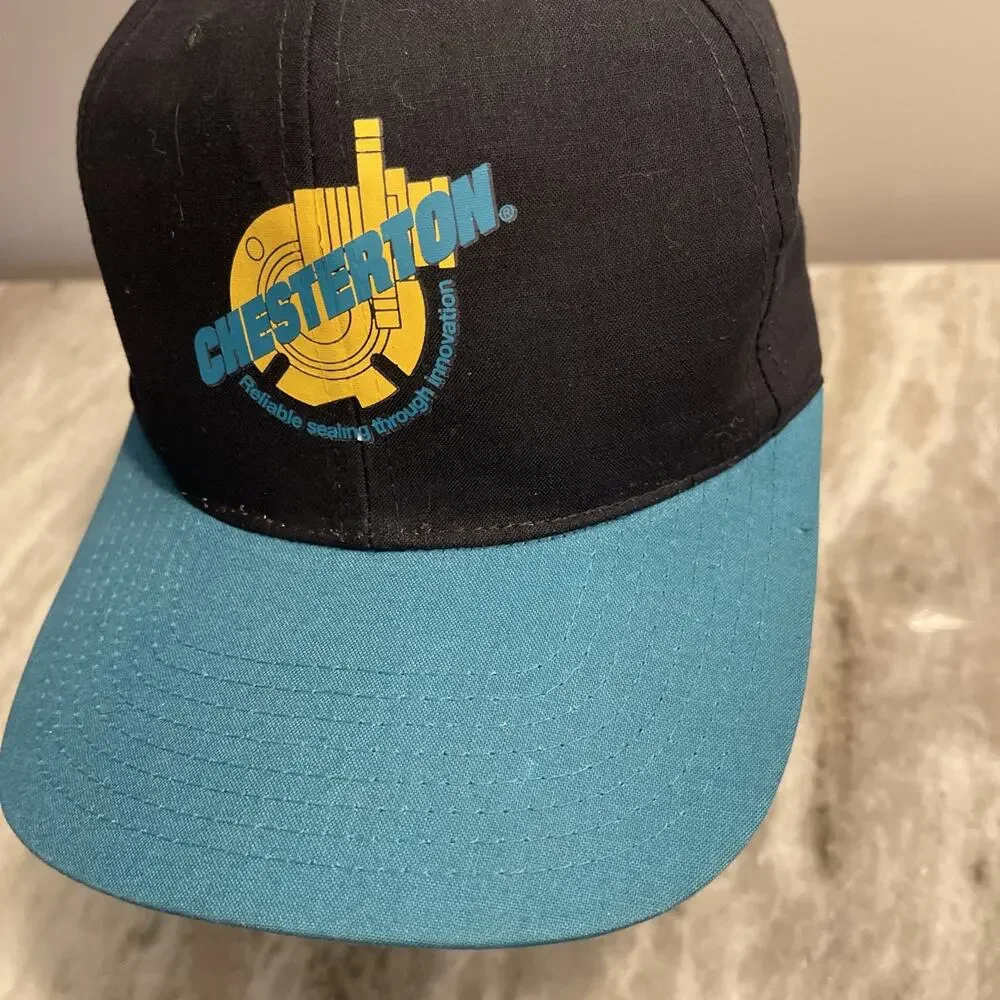 Vintage Chesterton Hat Vintage Black Teal Snapback Trucker Cap Rare